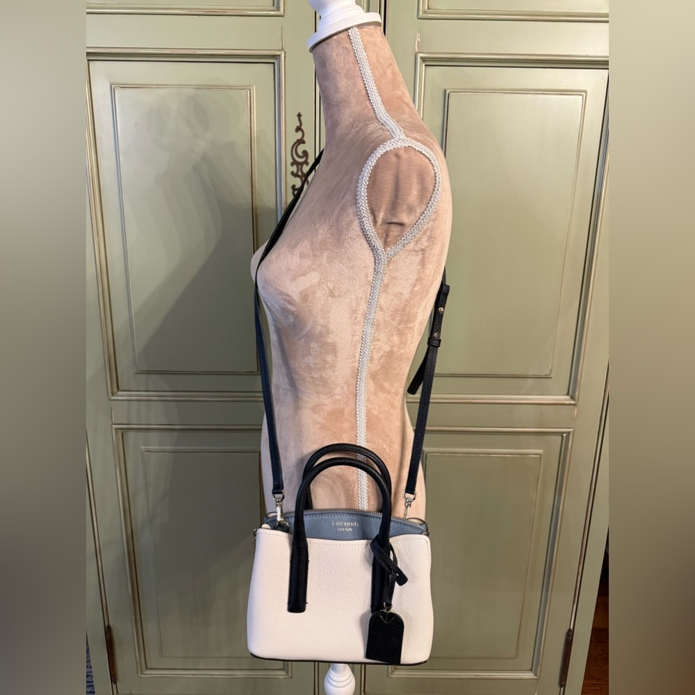 Kate Spade - Cross body with handles. Navy, light blue and cream.
